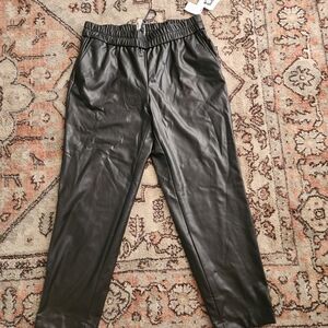 Anne Klein Women's Black Faux Leather Dress Pants